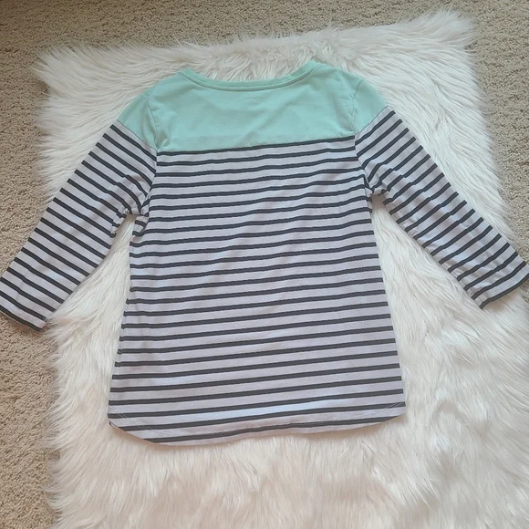 Croft & Barrow 3/4 Sleeve Striped T-shirt - Picture 9 of 15